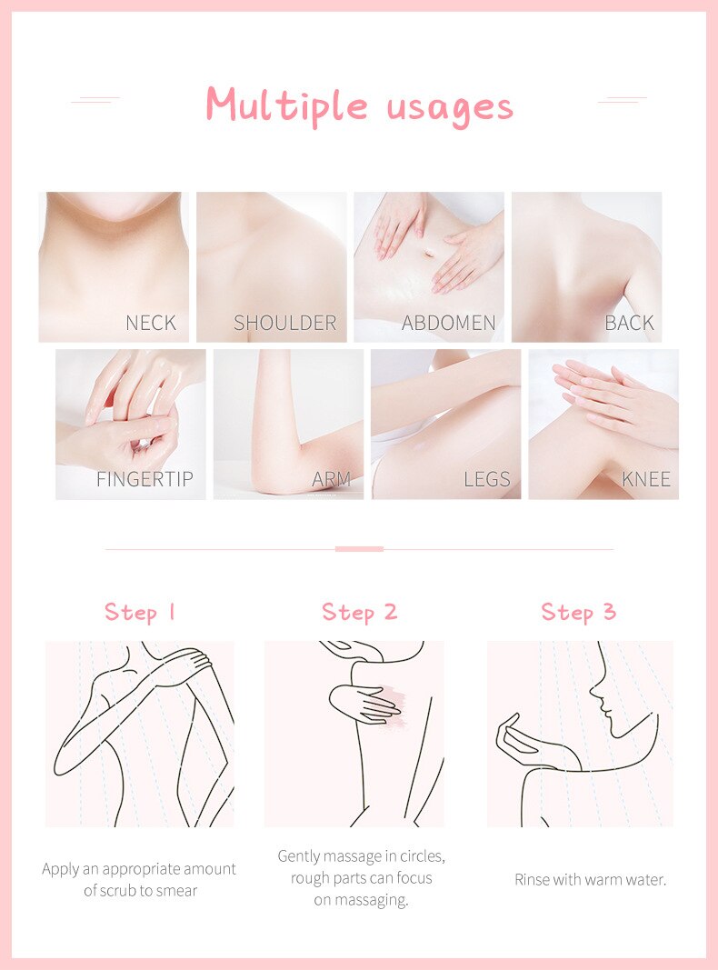 Sweet Peach Body Scrub Brighten Skin Gentle Exfoliating Scrub Deep Cleansing Cutin Soft Smooth Skin Delicate Scrub 100g