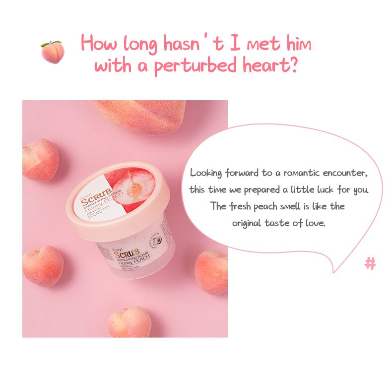 Sweet Peach Body Scrub Brighten Skin Gentle Exfoliating Scrub Deep Cleansing Cutin Soft Smooth Skin Delicate Scrub 100g
