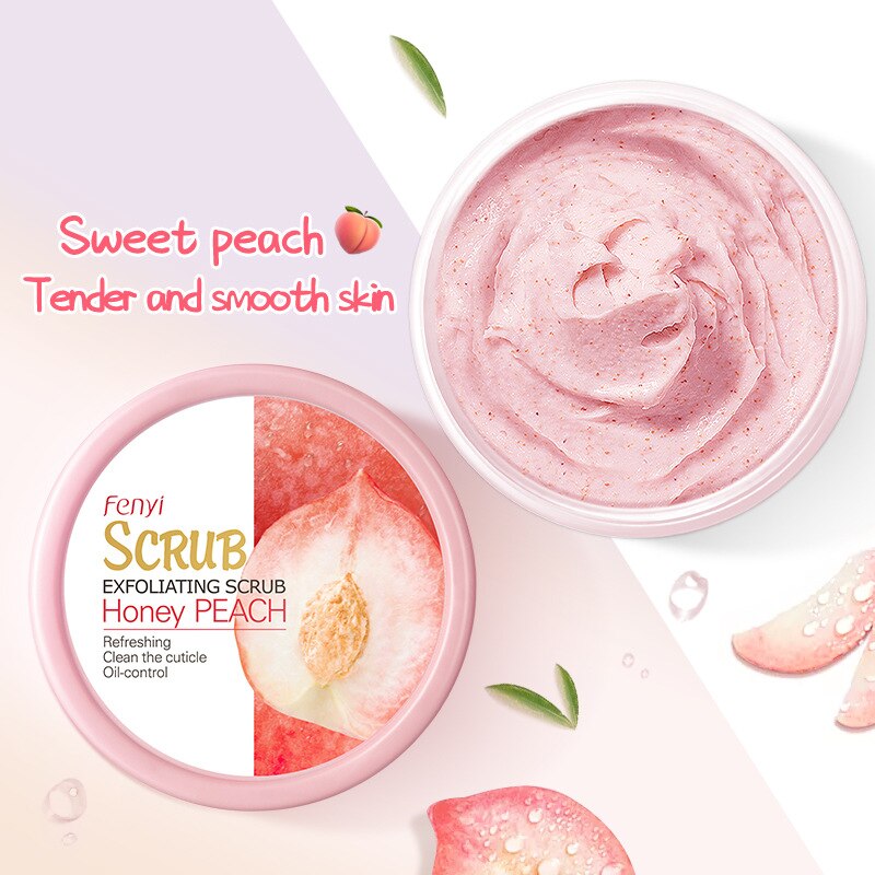 Sweet Peach Body Scrub Brighten Skin Gentle Exfoliating Scrub Deep Cleansing Cutin Soft Smooth Skin Delicate Scrub 100g Sweet Peach Body Scrub Brighten Skin Gentle Exfoliating Scrub Deep Cleansing Cutin Soft Smooth Skin Delicate Scrub 100g