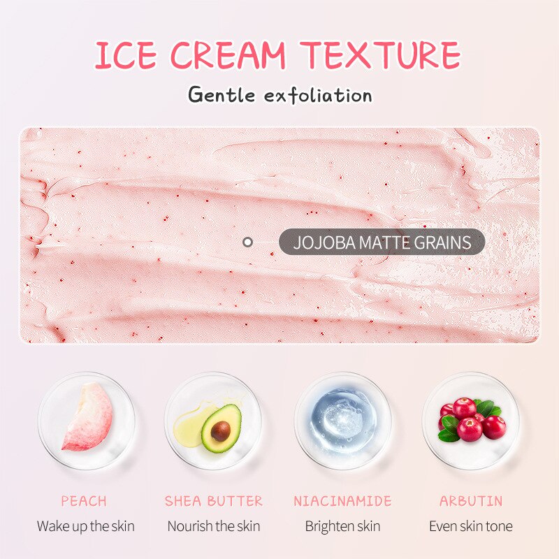 Sweet Peach Body Scrub Brighten Skin Gentle Exfoliating Scrub Deep Cleansing Cutin Soft Smooth Skin Delicate Scrub 100g Sweet Peach Body Scrub Brighten Skin Gentle Exfoliating Scrub Deep Cleansing Cutin Soft Smooth Skin Delicate Scrub 100g