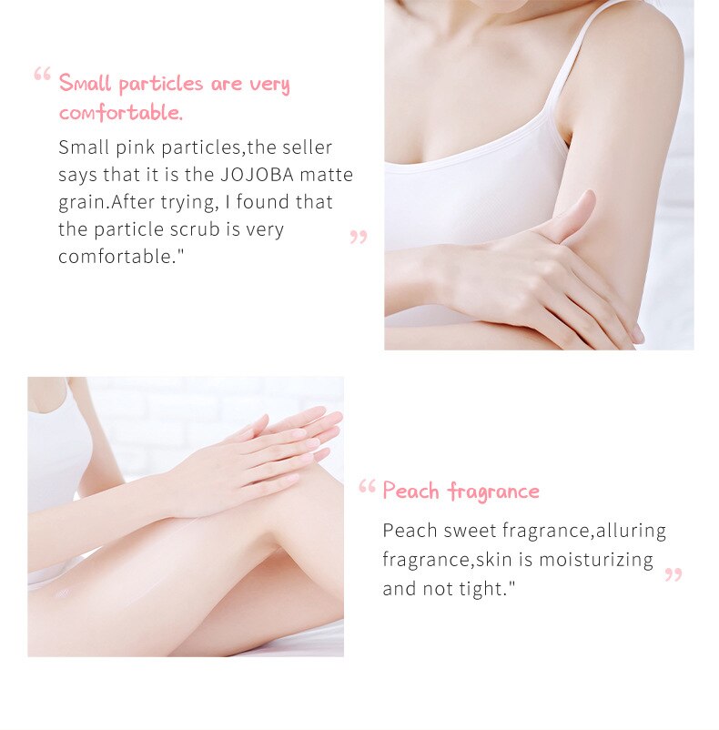 Sweet Peach Body Scrub Brighten Skin Gentle Exfoliating Scrub Deep Cleansing Cutin Soft Smooth Skin Delicate Scrub 100g