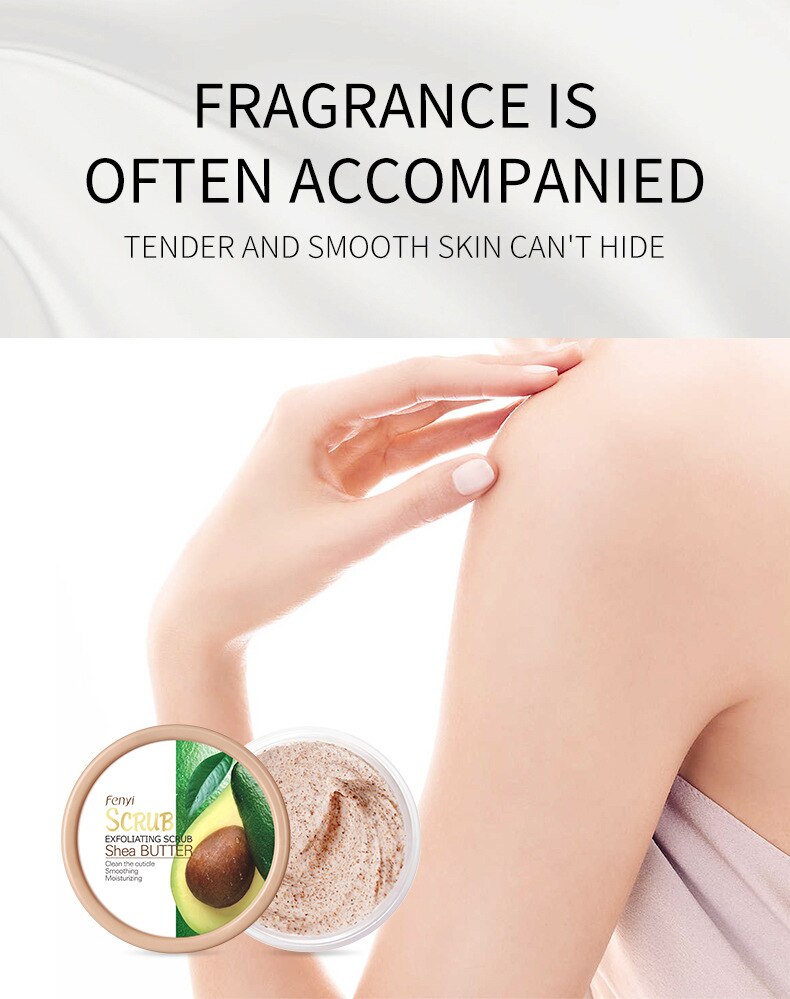 Shea Butter Body Scrub Deep Cleansing Cutin Peeled Face Lotion Refine Pores Remove Dead Skin Hydrating Exfoliating Body Wash