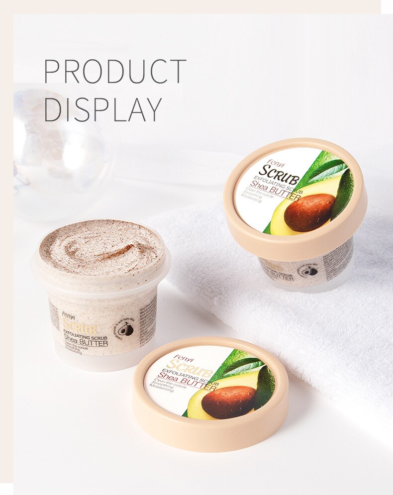 Shea Butter Body Scrub Deep Cleansing Cutin Peeled Face Lotion Refine Pores Remove Dead Skin Hydrating Exfoliating Body Wash