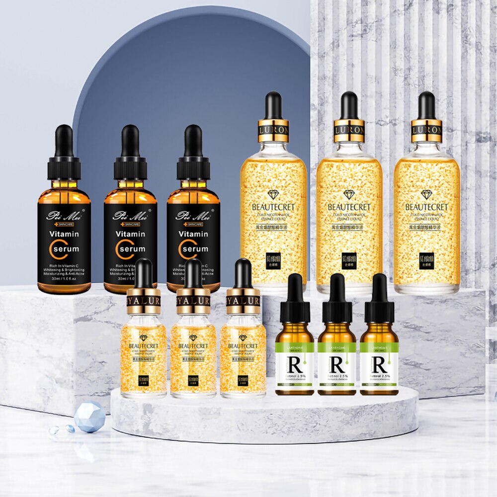 24K Gold Niacinamide Face Essence Deeply Nourishes Anti Wrinkles Vitamin C Serum Retinol Serum Fade Dark Spots Skin Care Product 24K Gold Niacinamide Face Essence Deeply Nourishes Anti Wrinkles Vitamin C Serum Retinol Serum Fade Dark Spots Skin Care Product