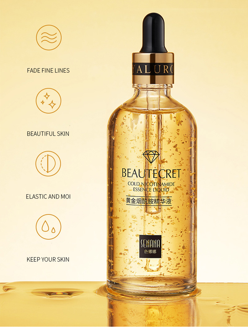 24K Gold Niacinamide Face Essence Deeply Nourishes Anti Wrinkles Vitamin C Serum Retinol Serum Fade Dark Spots Skin Care Product