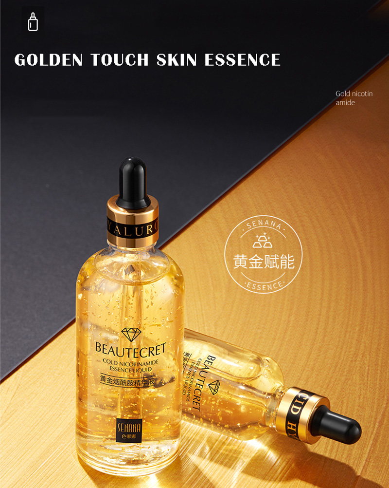 24K Gold Niacinamide Face Essence Deeply Nourishes Anti Wrinkles Vitamin C Serum Retinol Serum Fade Dark Spots Skin Care Product