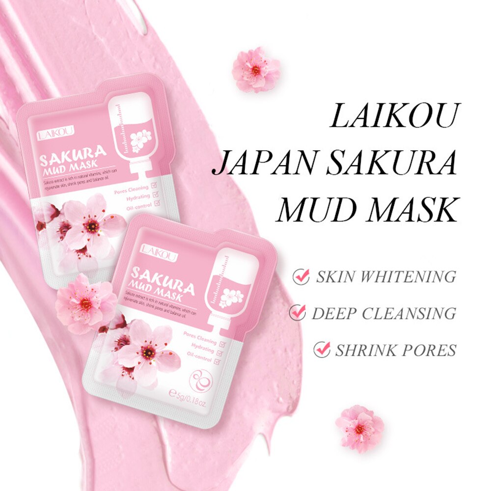 Skin Care Set Sakura Whitening Cream Korean Cosmetics Nourish Skin Face Serum Fade Dark Circles Eye Mask Skin Care Products Kit