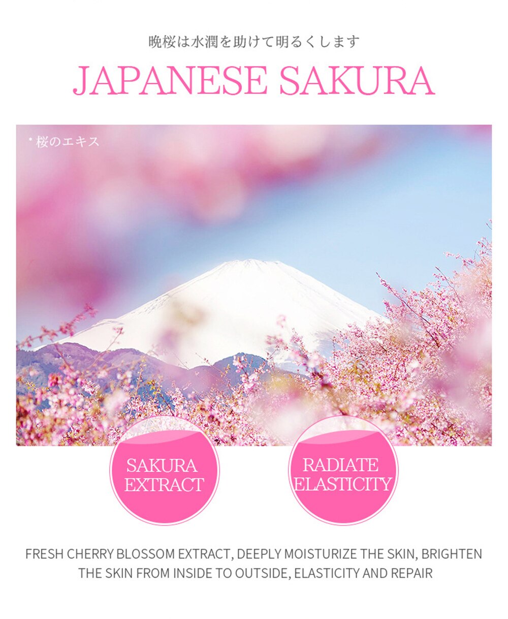 Skin Care Set Sakura Whitening Cream Korean Cosmetics Nourish Skin Face Serum Fade Dark Circles Eye Mask Skin Care Products Kit