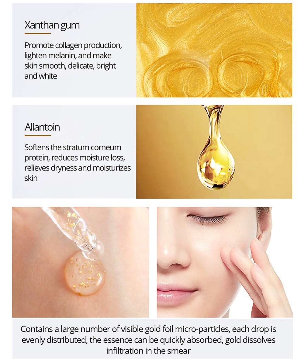 Skin Care Set 24K Gold Nicotinamide Face Essence Face Collagen Whitening Cream Fade Dark Circles Eye Cream Facial Products Kit