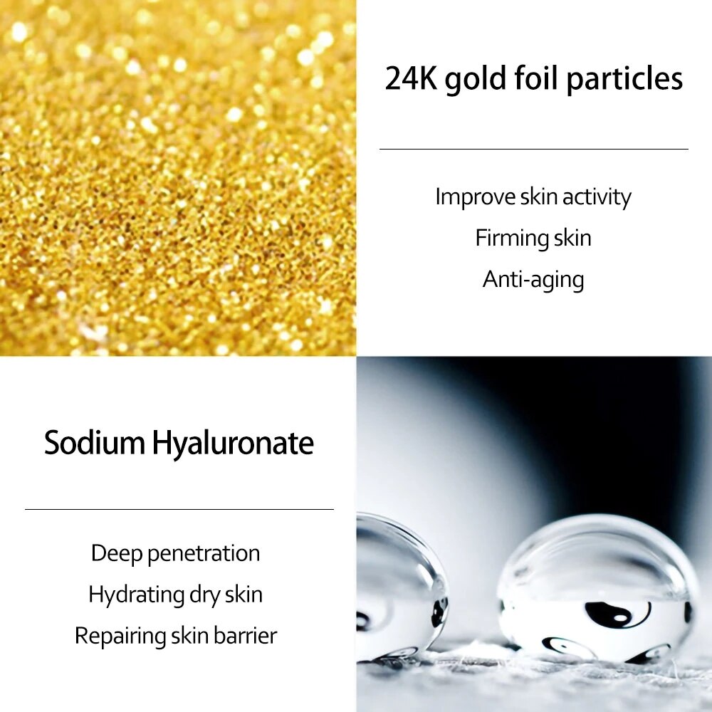 Skin Care Set 24K Gold Nicotinamide Face Essence Face Collagen Whitening Cream Fade Dark Circles Eye Cream Facial Products Kit Skin Care Set 24K Gold Nicotinamide Face Essence Face Collagen Whitening Cream Fade Dark Circles Eye Cream Facial Products Kit