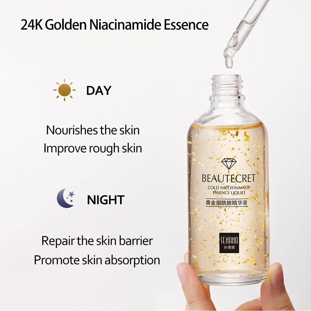 Skin Care Set 24K Gold Nicotinamide Face Essence Face Collagen Whitening Cream Fade Dark Circles Eye Cream Facial Products Kit Skin Care Set 24K Gold Nicotinamide Face Essence Face Collagen Whitening Cream Fade Dark Circles Eye Cream Facial Products Kit