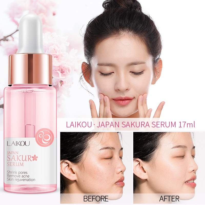 Sakura Face Serum Shrink Pores Tightens Refining Moisturizing Face Essence Whitening Anti-aging Oil Control Facial Essence Sakura Face Serum Shrink Pores Tightens Refining Moisturizing Face Essence Whitening Anti-aging Oil Control Facial Essence