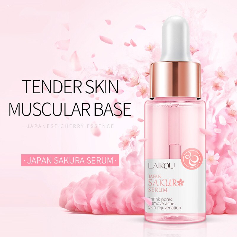 Sakura Face Serum Shrink Pores Tightens Refining Moisturizing Face Essence Whitening Anti-aging Oil Control Facial Essence Sakura Face Serum Shrink Pores Tightens Refining Moisturizing Face Essence Whitening Anti-aging Oil Control Facial Essence