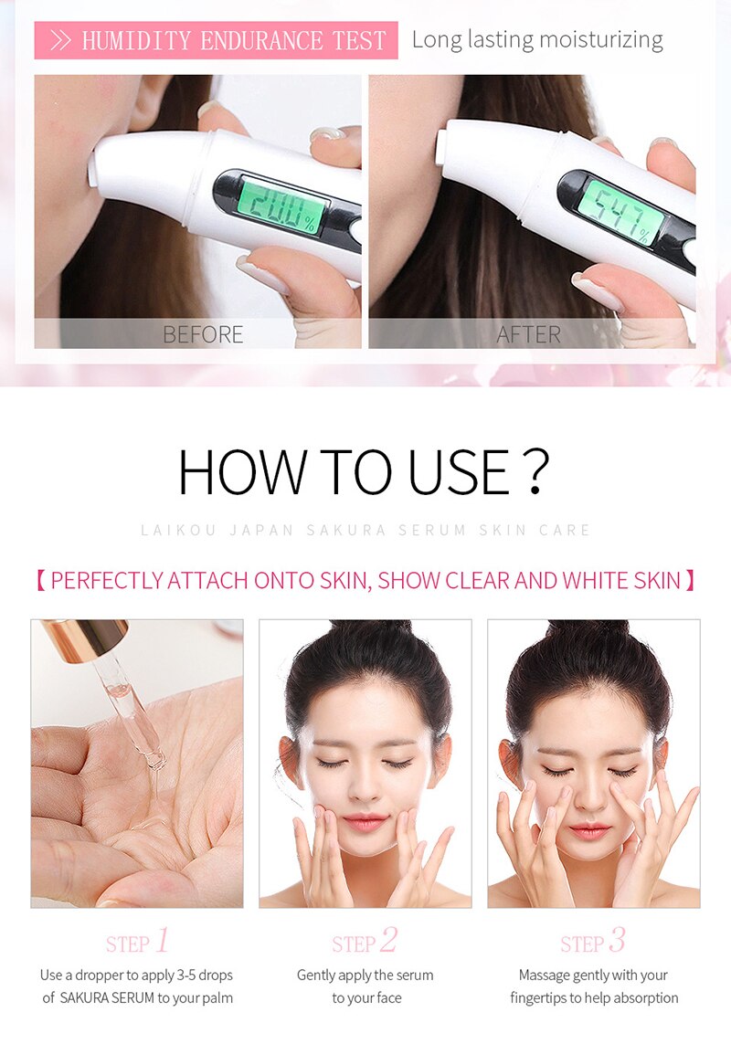 Sakura Face Serum Shrink Pores Tightens Refining Moisturizing Face Essence Whitening Anti-aging Oil Control  Facial Essence