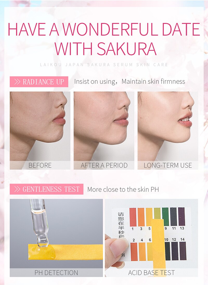 Sakura Face Serum Shrink Pores Tightens Refining Moisturizing Face Essence Whitening Anti-aging Oil Control  Facial Essence