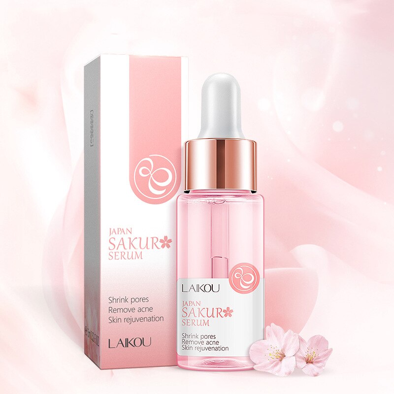 Sakura Face Serum Shrink Pores Tightens Refining Moisturizing Face Essence Whitening Anti-aging Oil Control Facial Essence Sakura Face Serum Shrink Pores Tightens Refining Moisturizing Face Essence Whitening Anti-aging Oil Control Facial Essence