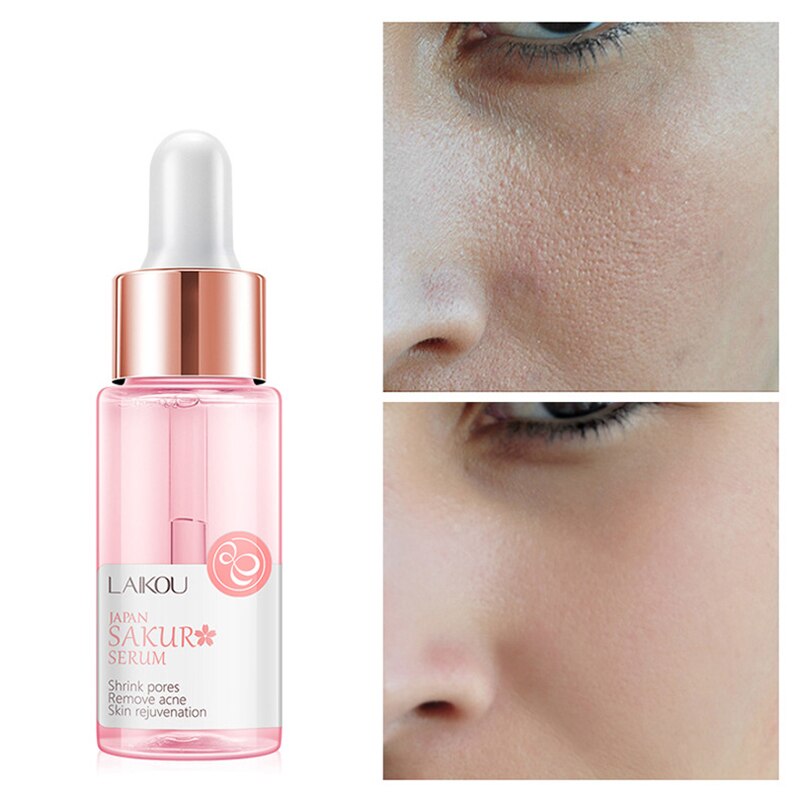 Sakura Face Serum Shrink Pores Tightens Refining Moisturizing Face Essence Whitening Anti-aging Oil Control  Facial Essence