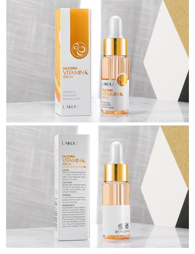 Face Serum skin whitening essence Vitamin C&E Anti-Aging Acne Shrink pores Hydration skin care