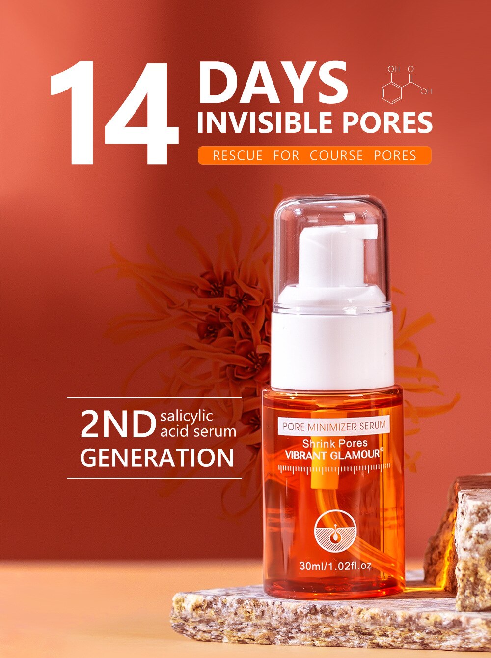 Salicylic Acid Facial Serum Improve Oily Skin Clean Pores Remove Blackhead Face Essence Relieves Redness Acne Treatment Solution