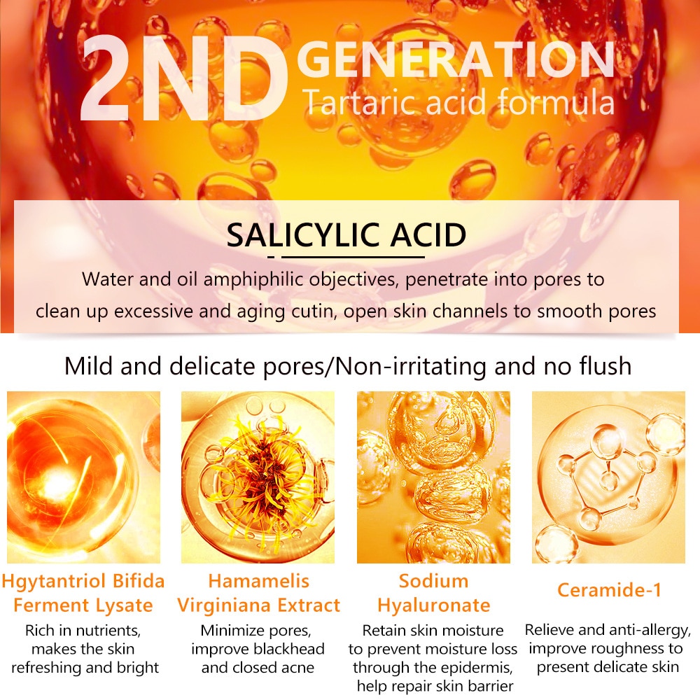 Salicylic Acid Facial Serum Improve Oily Skin Clean Pores Remove Blackhead Face Essence Relieves Redness Acne Treatment Solution Salicylic Acid Facial Serum Improve Oily Skin Clean Pores Remove Blackhead Face Essence Relieves Redness Acne Treatment Solution