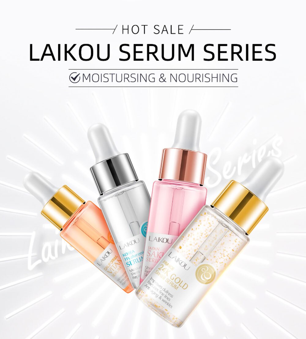 24K Gold Snail Vitamin C Whitening Serum Sakura Hyaluronic Acid Skin Care Face Serum Beauty Health Korean Skin Care Products