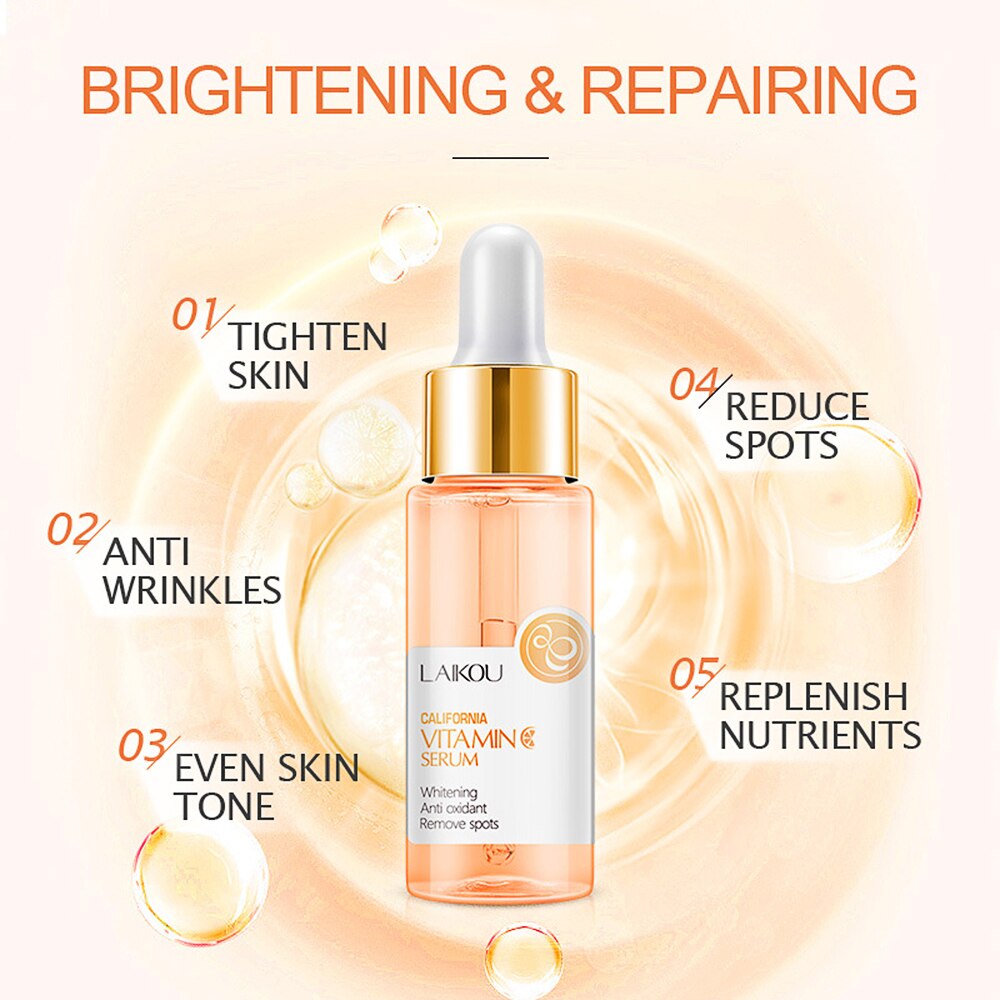 24K Gold Snail Vitamin C Whitening Serum Sakura Hyaluronic Acid Skin Care Face Serum Beauty Health Korean Skin Care Products