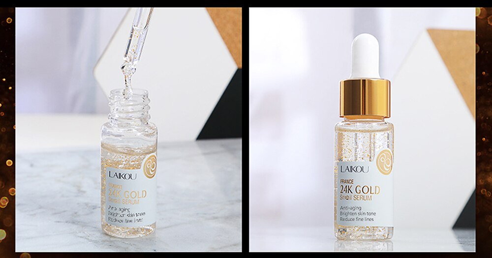 24K Gold Snail Vitamin C Whitening Serum Sakura Hyaluronic Acid Skin Care Face Serum Beauty Health Korean Skin Care Products