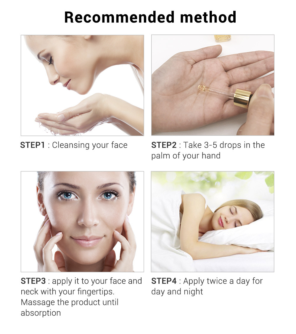 Face Serum Series Hyaluronic Acid Vitamin C Whitening Face Skin Care Rose Nourish 24k Gold Firm Soothing Repair Facial Essence