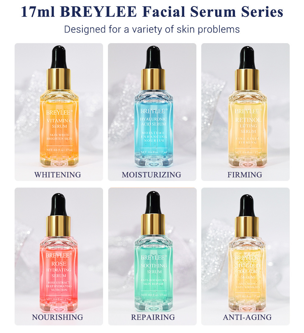 Face Serum Series Hyaluronic Acid Vitamin C Whitening Face Skin Care Rose Nourish 24k Gold Firm Soothing Repair Facial Essence