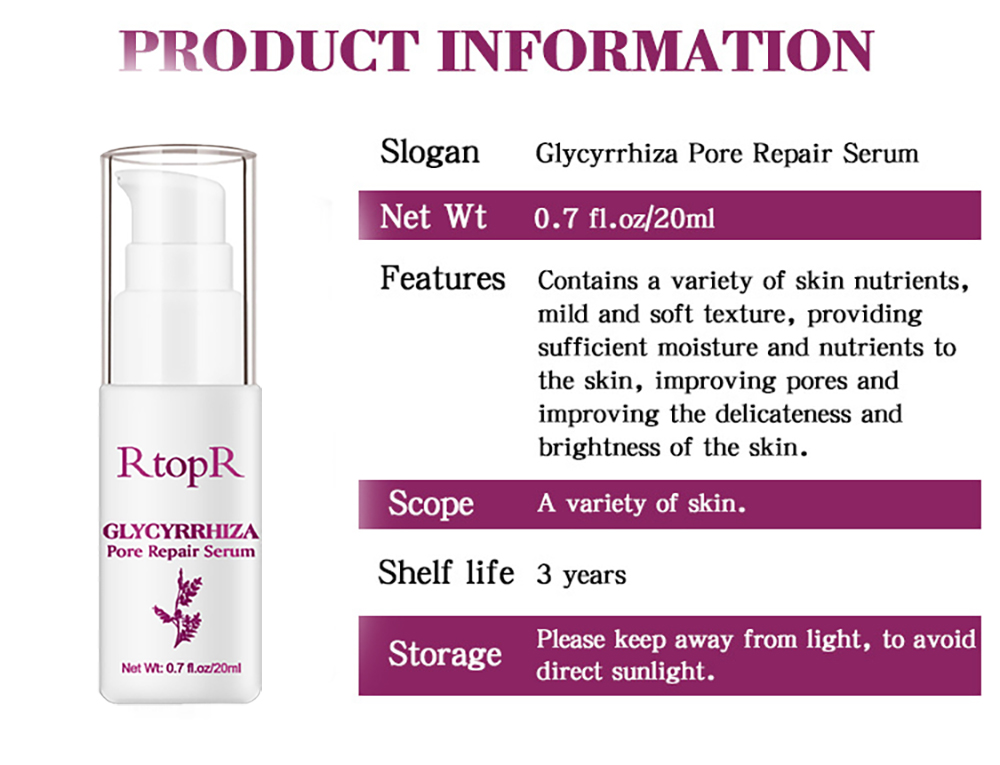 Natural Licorice Facial Pore Repair Essence Anti Inflammatory Refine Pores Improve Rough Dull Smooth Brighten Skin Care Serum