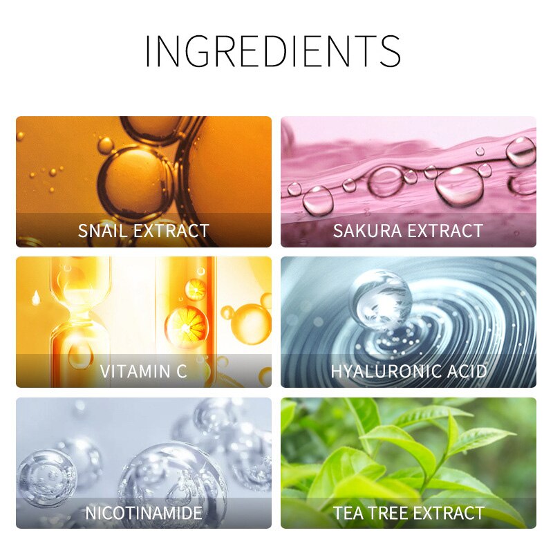 Skin Care Set Hyaluronic Acid Vitamin C 24K Gold Snail Moisturizing Essence Whitening Face Serum Korean Skin Care Products 17ML Skin Care Set Hyaluronic Acid Vitamin C 24K Gold Snail Moisturizing Essence Whitening Face Serum Korean Skin Care Products 17ML