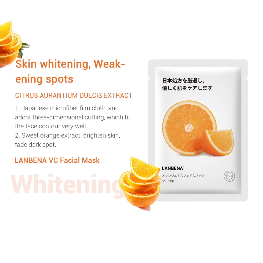 Sakura Aloe Vitamin C Fruit Mask Deep Moisturizing Lock Water Japanese Formula Light Thin Breathable Repair Face Patches