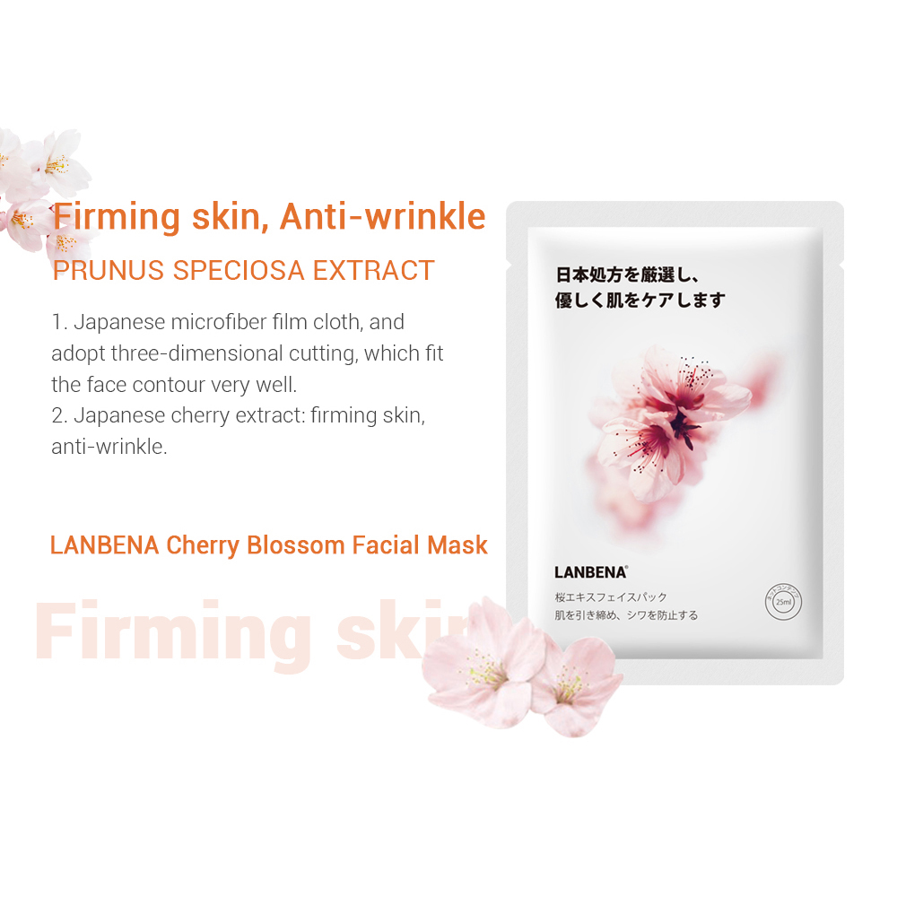 Sakura Aloe Vitamin C Fruit Mask Deep Moisturizing Lock Water Japanese Formula Light Thin Breathable Repair Face Patches