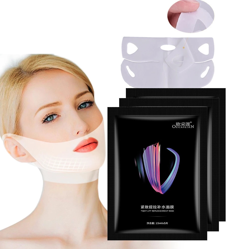5Pcs Ear Hook V-shaped Face Mask Chin Firming Slimming Gel Face Mask Lifting Face Mask Firming Double Chin V Shape Face Mask 5Pcs Ear Hook V-shaped Face Mask Chin Firming Slimming Gel Face Mask Lifting Face Mask Firming Double Chin V Shape Face Mask