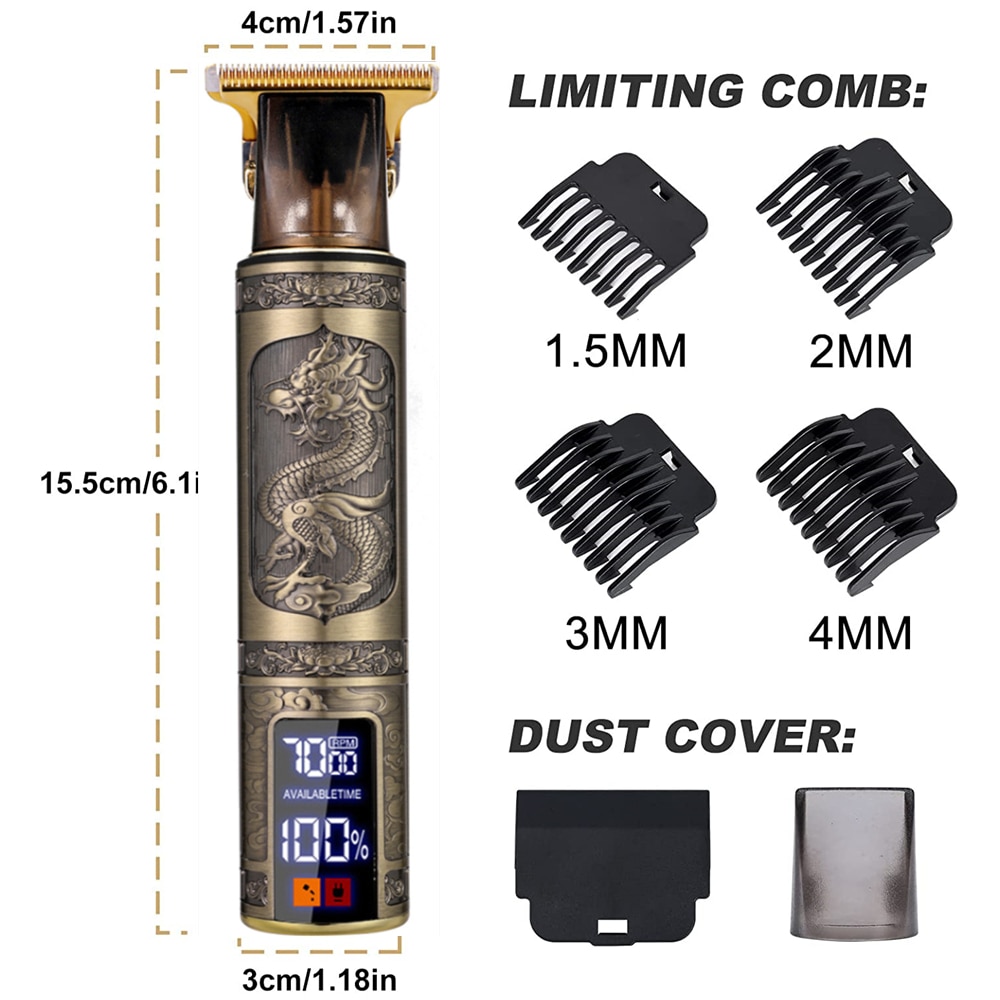 All Metal Vintage T9 Machine Women's Hair Clipper Hairdresser Professional Haircut Machine 0 Mm Nose and Ear Trimmer Finish Man All Metal Vintage T9 Machine Women's Hair Clipper Hairdresser Professional Haircut Machine 0 Mm Nose and Ear Trimmer Finish Man