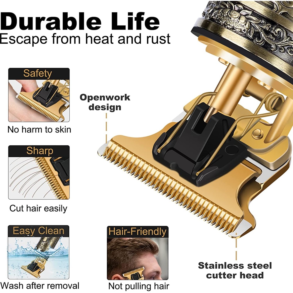 All Metal Vintage T9 Machine Women's Hair Clipper Hairdresser Professional Haircut Machine 0 Mm Nose and Ear Trimmer Finish Man All Metal Vintage T9 Machine Women's Hair Clipper Hairdresser Professional Haircut Machine 0 Mm Nose and Ear Trimmer Finish Man