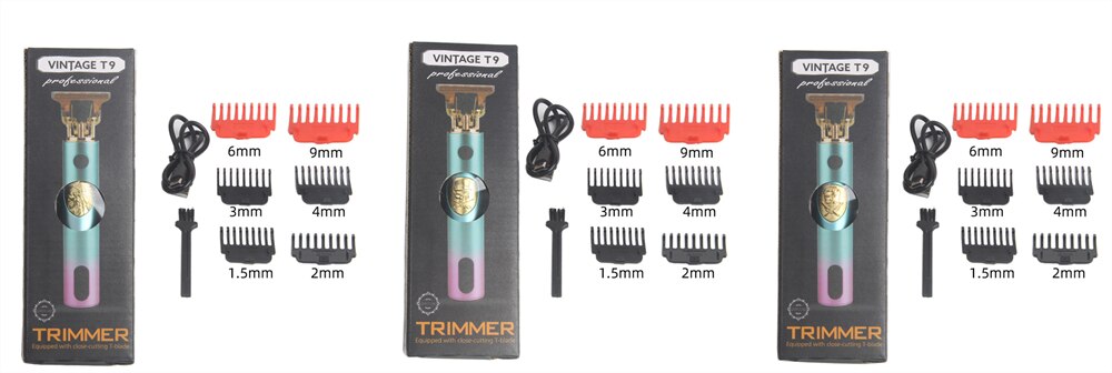 All Metal Vintage T9 Machine Women's Hair Clipper Hairdresser Professional Haircut Machine 0 Mm Nose and Ear Trimmer Finish Man