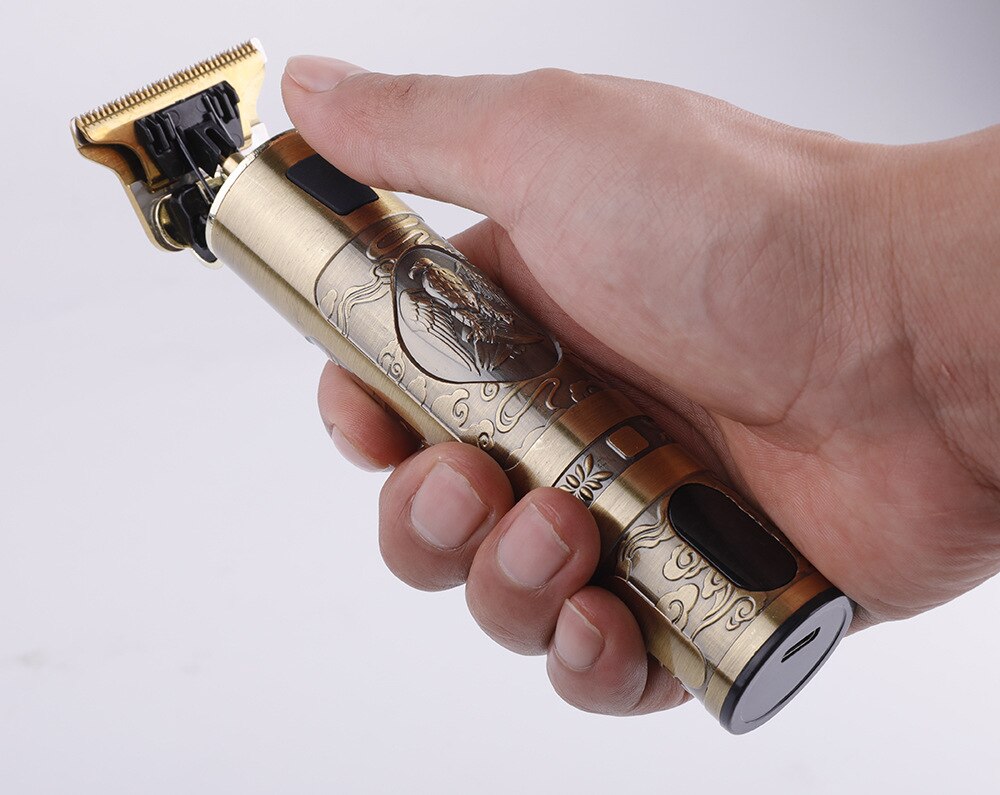 All Metal Vintage T9 Machine Women's Hair Clipper Hairdresser Professional Haircut Machine 0 Mm Nose and Ear Trimmer Finish Man