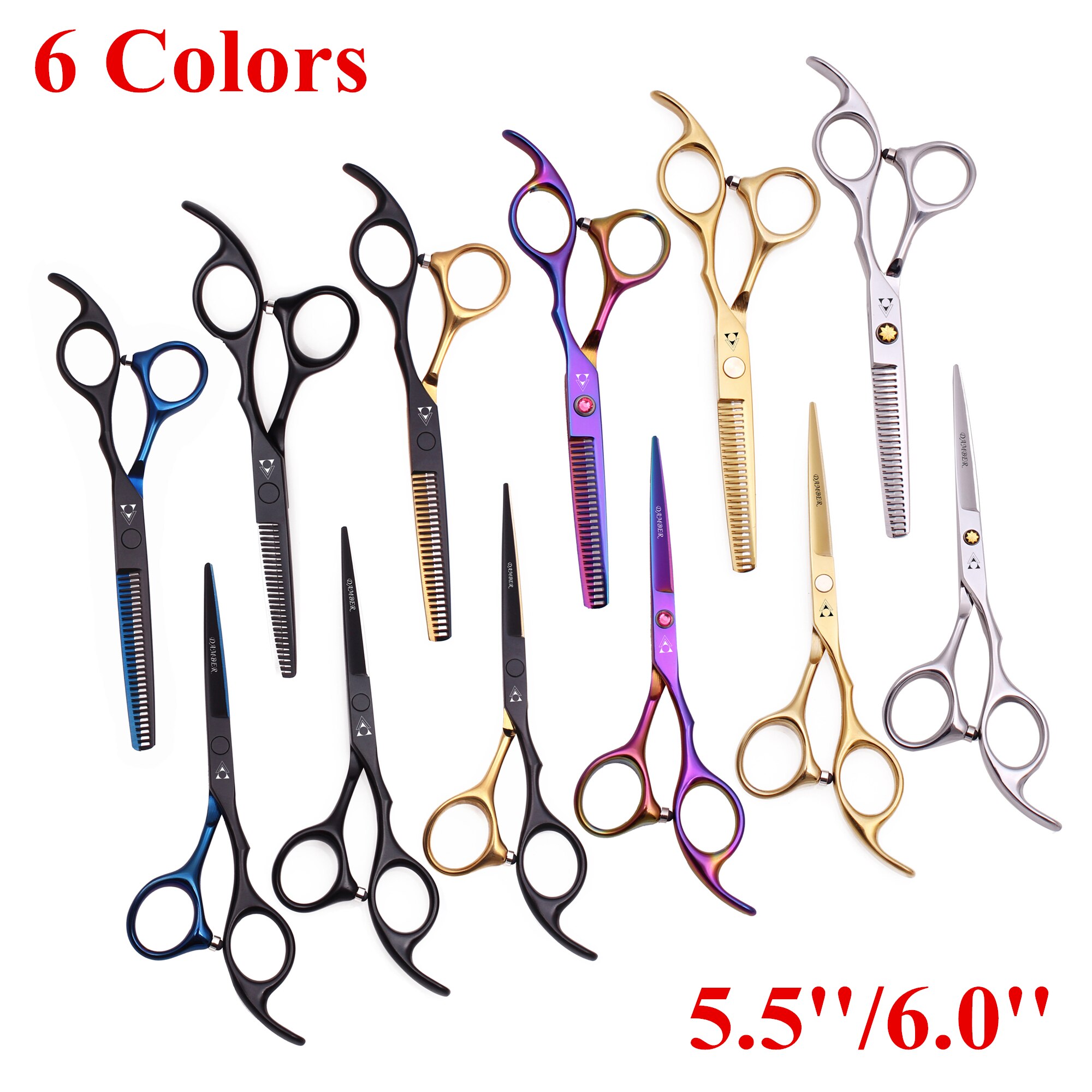 Hair Scissors 5.5 6.0 Professional Hairdressing Scissors Thinning Barber Scissor Set Hair Cutting Scissors 440C Japan Steel 888# Hair Scissors 5.5 6.0 Professional Hairdressing Scissors Thinning Barber Scissor Set Hair Cutting Scissors 440C Japan Steel 888#