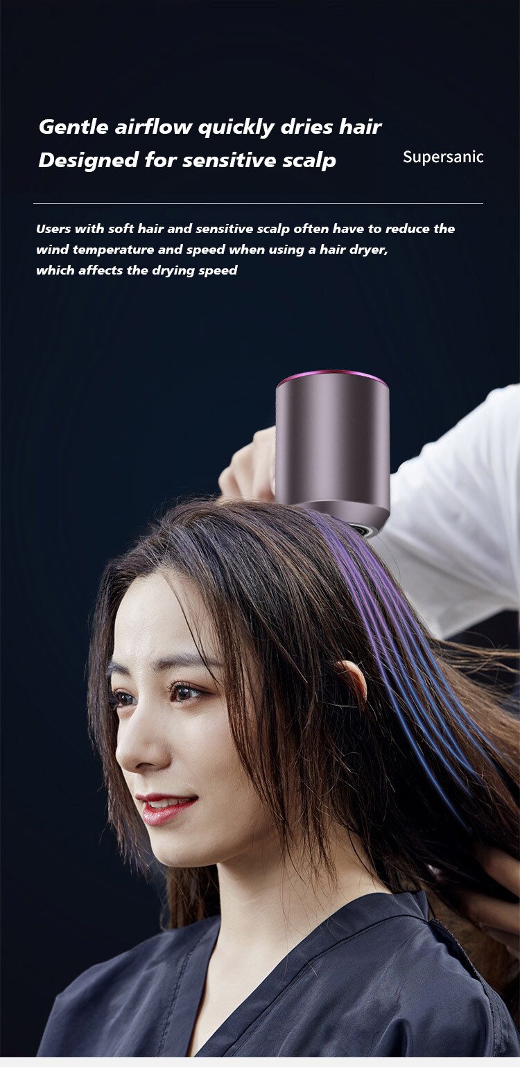 New Professional Hair Dryer With Flyaway Attachment Negative Ionic Premium HD08 Hair Dryers Multifunction Salon Style Tool