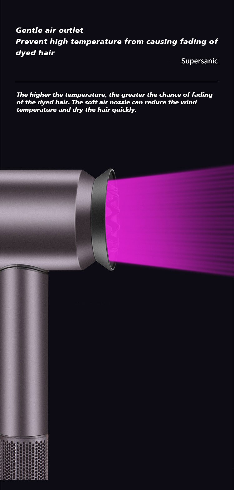 New Professional Hair Dryer With Flyaway Attachment Negative Ionic Premium HD08 Hair Dryers Multifunction Salon Style Tool