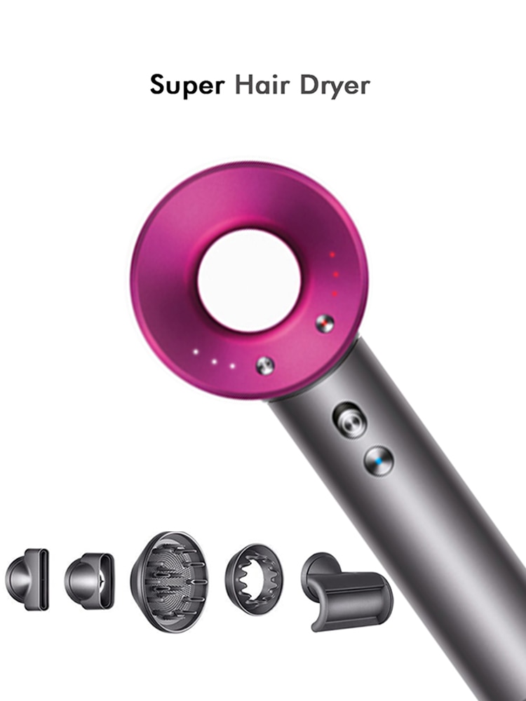 New Professional Hair Dryer With Flyaway Attachment Negative Ionic Premium HD08 Hair Dryers Multifunction Salon Style Tool