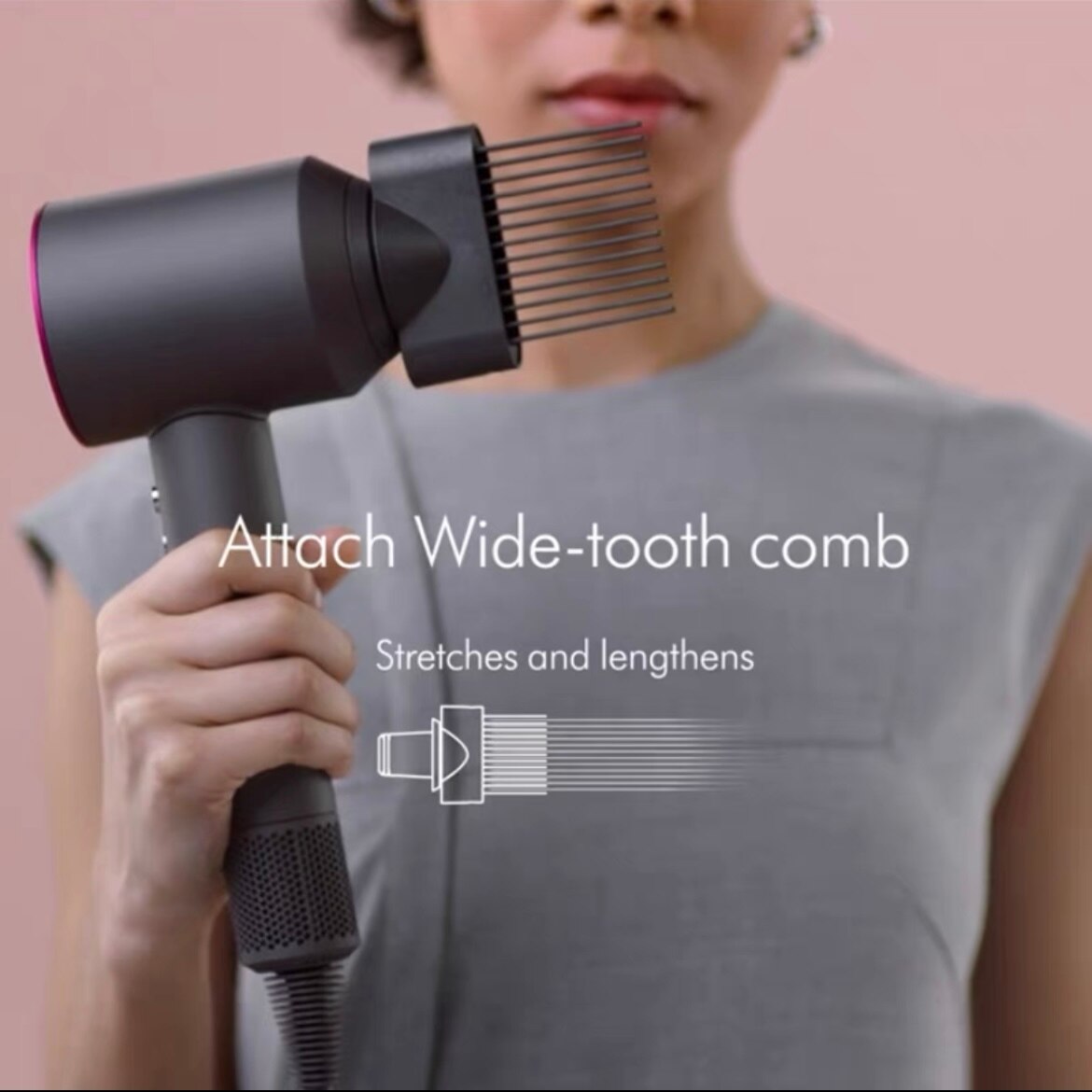 Attach Wide-Tooth Comb Attachment For Dyson Supersonic Hair Dryer Accessories Hair Styling Straighten Tool Stretches & Lengthens