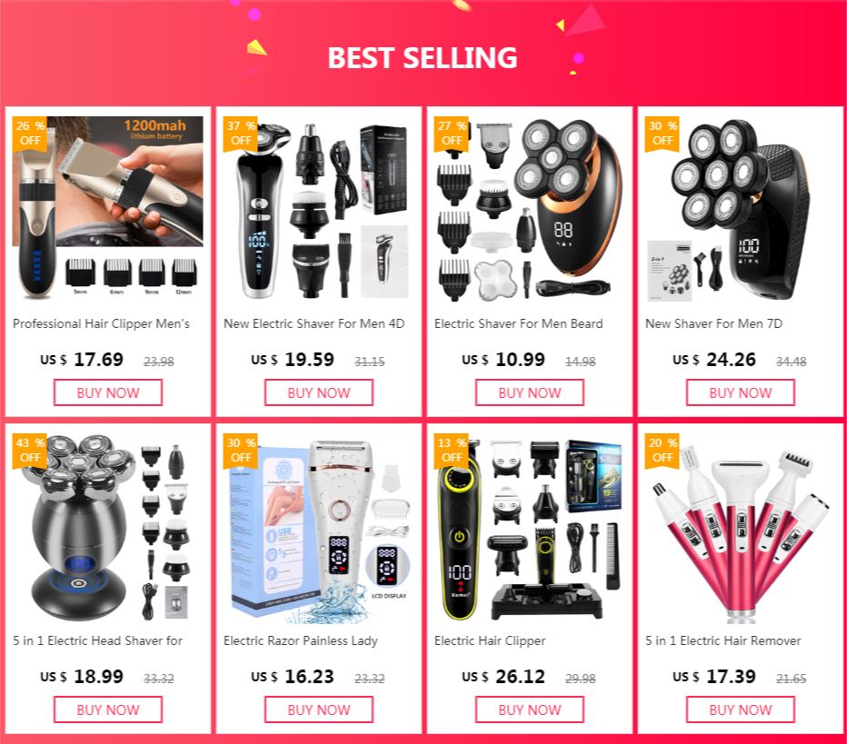 Professional Hair Clipper Men's Barber Beard Trimmer Rechargeable Hair Cutting Machine Ceramic Blade Low Noise Adult Kid Haircut