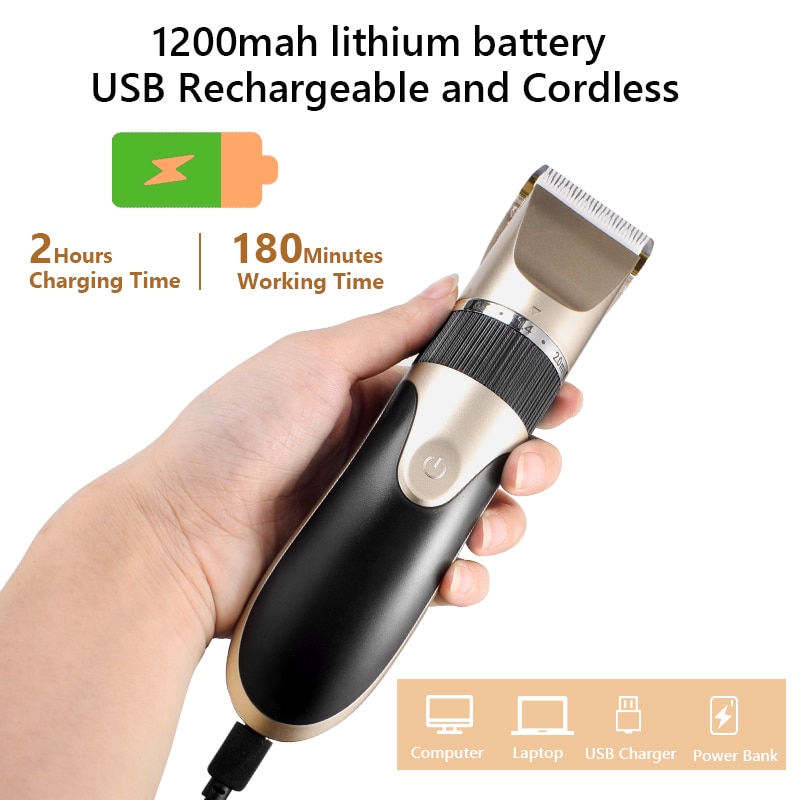 Professional Hair Clipper Men's Barber Beard Trimmer Rechargeable Hair Cutting Machine Ceramic Blade Low Noise Adult Kid Haircut Professional Hair Clipper Men's Barber Beard Trimmer Rechargeable Hair Cutting Machine Ceramic Blade Low Noise Adult Kid Haircut