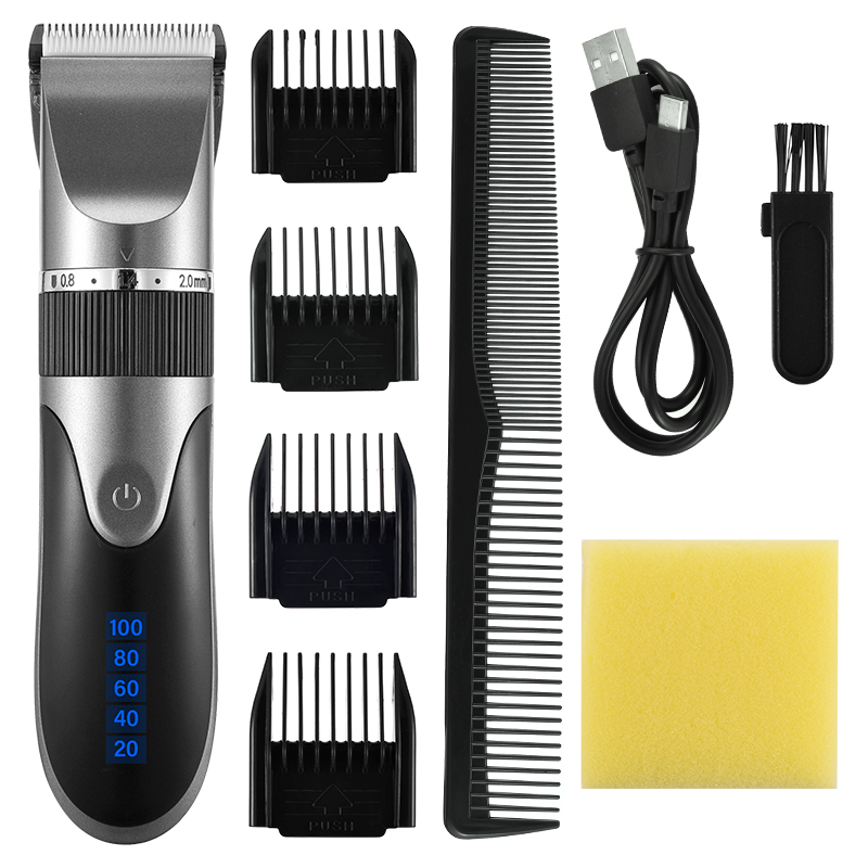 Professional Hair Clipper Men's Barber Beard Trimmer Rechargeable Hair Cutting Machine Ceramic Blade Low Noise Adult Kid Haircut