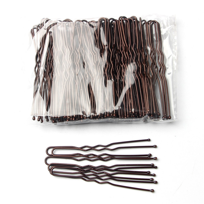 50 Pcs/Bag 5/6/7cm U Shaped Alloy Hairpins Waved Hair Clips Simple Metal Bobby Pins Barrettes Bridal Hairstyle Tools Hair Pins