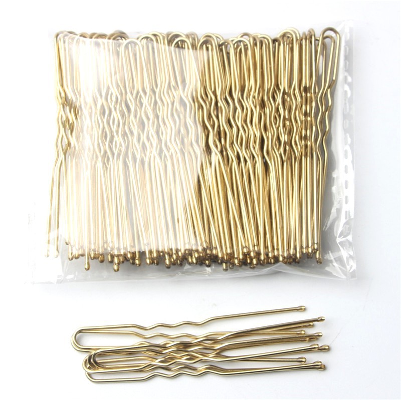 50 Pcs/Bag 5/6/7cm U Shaped Alloy Hairpins Waved Hair Clips Simple Metal Bobby Pins Barrettes Bridal Hairstyle Tools Hair Pins