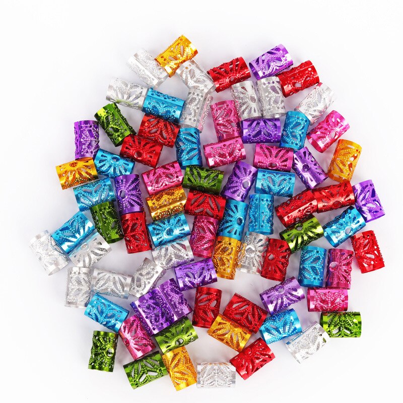 30Pcs Colorful Hair Tube Adjustable Dreadlock Dread Braids Beads Cuffs Clip for Women Men Kids Hair Accessories Styling Tools