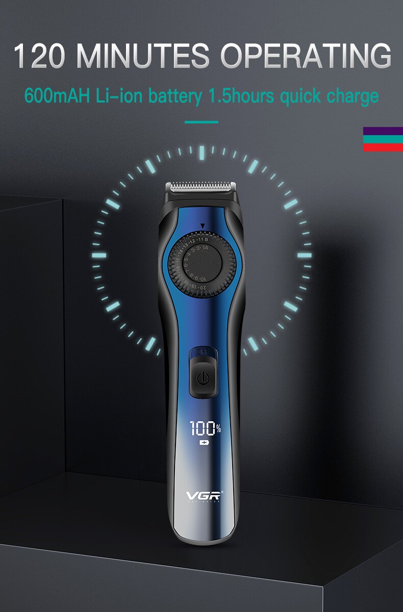 Professional Digital LCD Display Adjustable Beard Trimmer For Men Rechargeable Hair Trimmer 1-20mm Electric Hair Cutter Machine